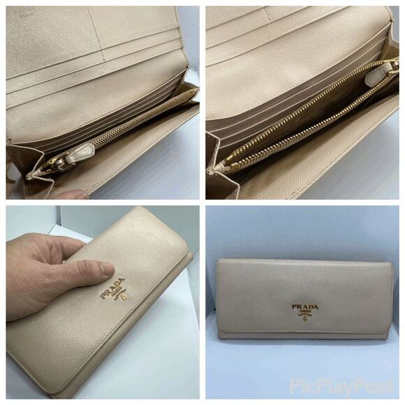 Authentic Prada Milano Beige Leather Long Designer Wallet - Picture 5 of 16